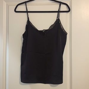 A&F Medium Black Satin and Lace Cami